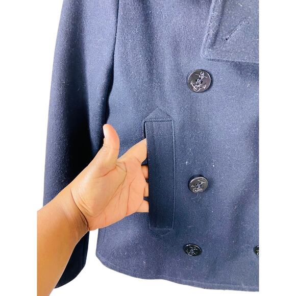 GAP Womens Double Breasted Button Wool Pea Coat Navy 988761 Size Small - Picture 6 of 10
